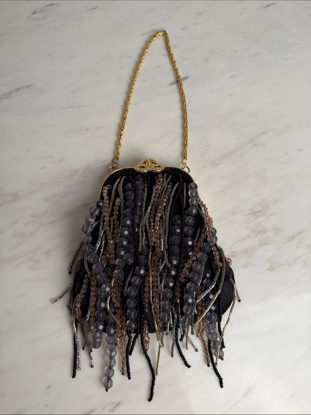Fairycore Whimsical Mini Beaded Fringe Evening Bag-Vintage - Picture 3 of 11